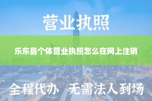 乐东县个体营业执照怎么在网上注销