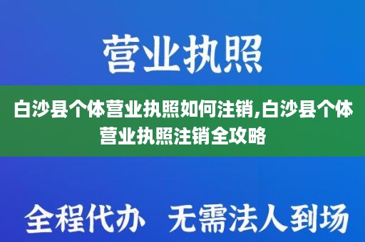 白沙县个体营业执照如何注销,白沙县个体营业执照注销全攻略