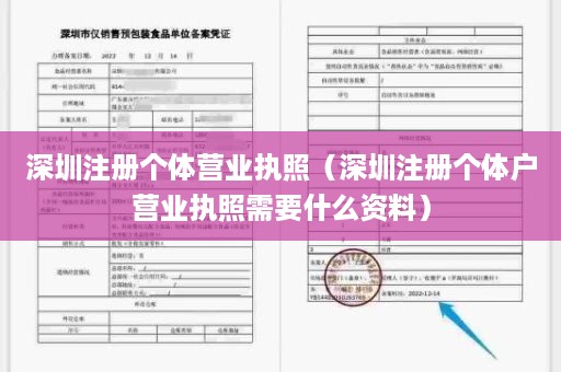 深圳注册个体营业执照（深圳注册个体户营业执照需要什么资料）