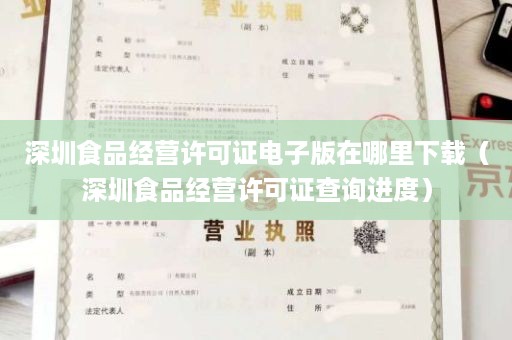 深圳食品经营许可证电子版在哪里下载（深圳食品经营许可证查询进度）