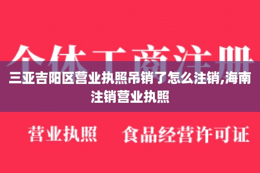 三亚吉阳区营业执照吊销了怎么注销,海南注销营业执照