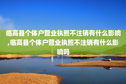 临高县个体户营业执照不注销有什么影响,临高县个体户营业执照不注销有什么影响吗