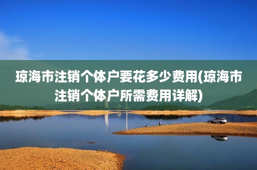 琼海市注销个体户要花多少费用(琼海市注销个体户所需费用详解)