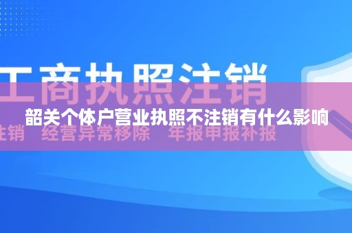 韶关个体户营业执照不注销有什么影响