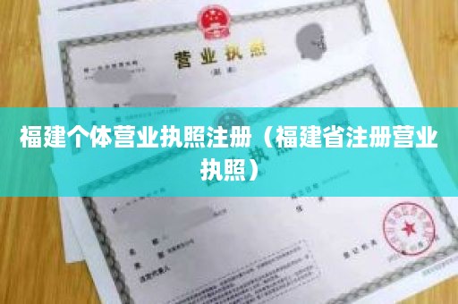 福建个体营业执照注册（福建省注册营业执照）