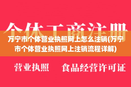 万宁市个体营业执照网上怎么注销(万宁市个体营业执照网上注销流程详解)