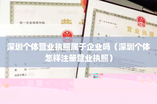 深圳个体营业执照属于企业吗（深圳个体怎样注册营业执照）