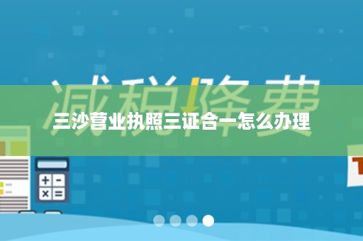 三沙营业执照三证合一怎么办理