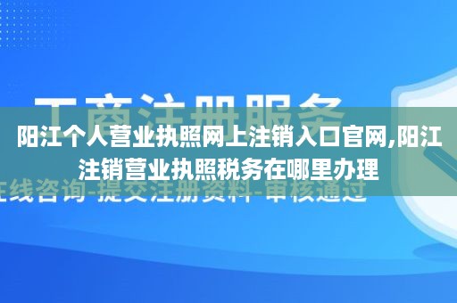 阳江个人营业执照网上注销入口官网,阳江注销营业执照税务在哪里办理