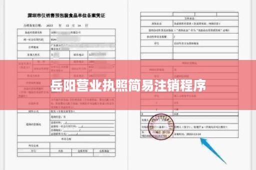 岳阳营业执照简易注销程序