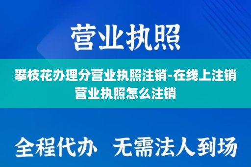 攀枝花办理分营业执照注销-在线上注销营业执照怎么注销