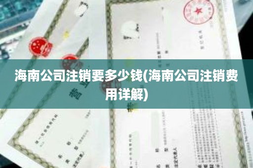 海南公司注销要多少钱(海南公司注销费用详解)