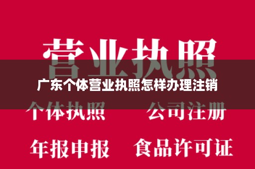 广东个体营业执照怎样办理注销