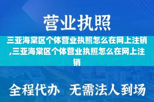 三亚海棠区个体营业执照怎么在网上注销,三亚海棠区个体营业执照怎么在网上注销