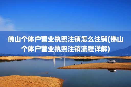 佛山个体户营业执照注销怎么注销(佛山个体户营业执照注销流程详解)