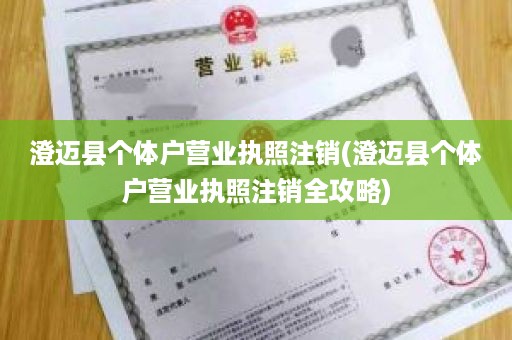 澄迈县个体户营业执照注销(澄迈县个体户营业执照注销全攻略)
