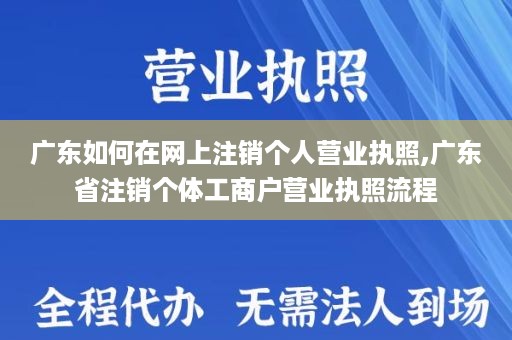 广东如何在网上注销个人营业执照,广东省注销个体工商户营业执照流程
