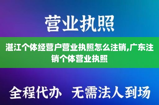 湛江个体经营户营业执照怎么注销,广东注销个体营业执照