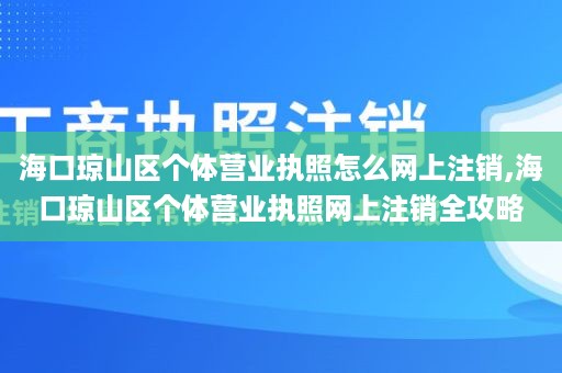 海口琼山区个体营业执照怎么网上注销,海口琼山区个体营业执照网上注销全攻略