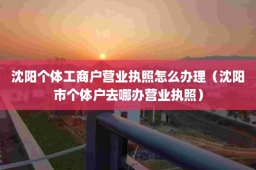 沈阳个体工商户营业执照怎么办理（沈阳市个体户去哪办营业执照）