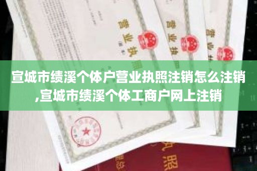 宣城市绩溪个体户营业执照注销怎么注销,宣城市绩溪个体工商户网上注销