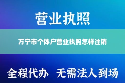 万宁市个体户营业执照怎样注销