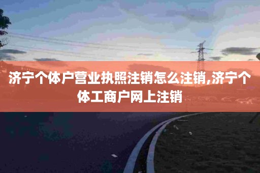 济宁个体户营业执照注销怎么注销,济宁个体工商户网上注销