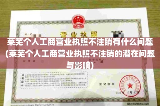 莱芜个人工商营业执照不注销有什么问题(莱芜个人工商营业执照不注销的潜在问题与影响)