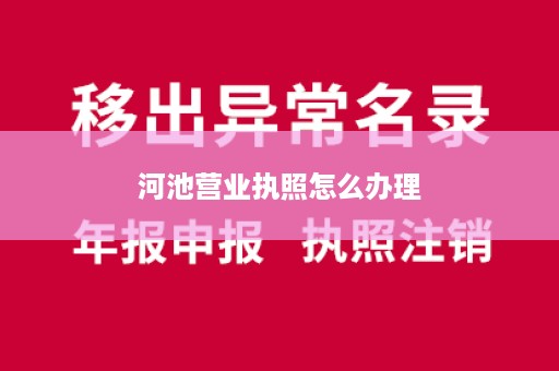 河池营业执照怎么办理
