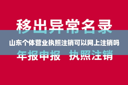 山东个体营业执照注销可以网上注销吗