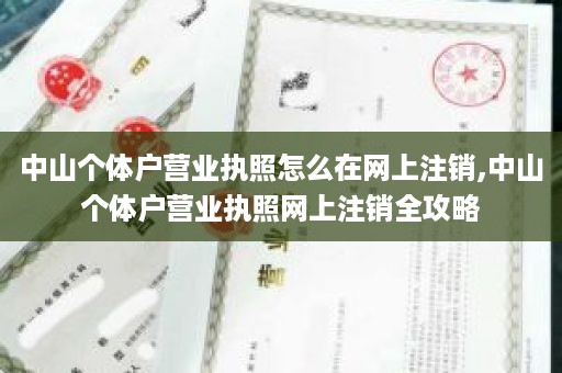 中山个体户营业执照怎么在网上注销,中山个体户营业执照网上注销全攻略