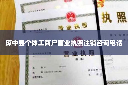 琼中县个体工商户营业执照注销咨询电话