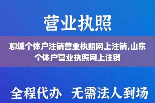 聊城个体户注销营业执照网上注销,山东个体户营业执照网上注销