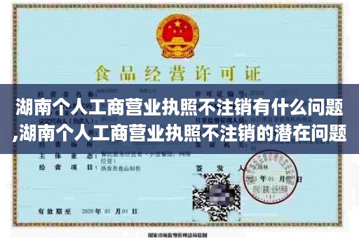 湖南个人工商营业执照不注销有什么问题,湖南个人工商营业执照不注销的潜在问题
