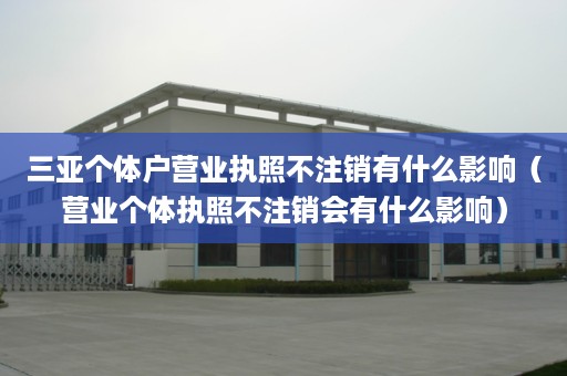 三亚个体户营业执照不注销有什么影响（营业个体执照不注销会有什么影响）