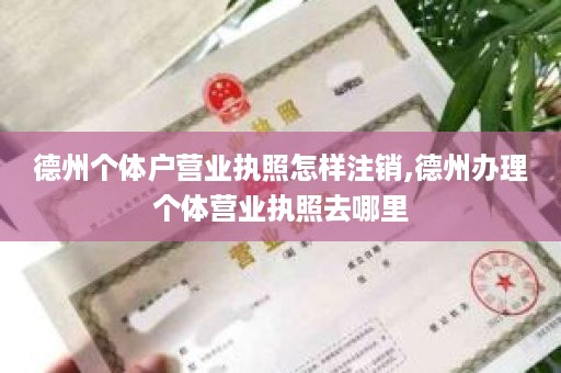 德州个体户营业执照怎样注销,德州办理个体营业执照去哪里