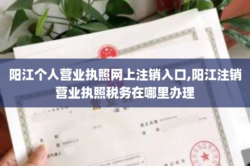 阳江个人营业执照网上注销入口,阳江注销营业执照税务在哪里办理