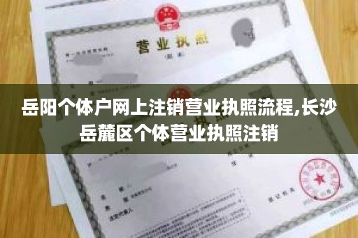 岳阳个体户网上注销营业执照流程,长沙岳麓区个体营业执照注销