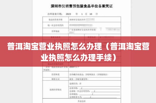 普洱淘宝营业执照怎么办理（普洱淘宝营业执照怎么办理手续）