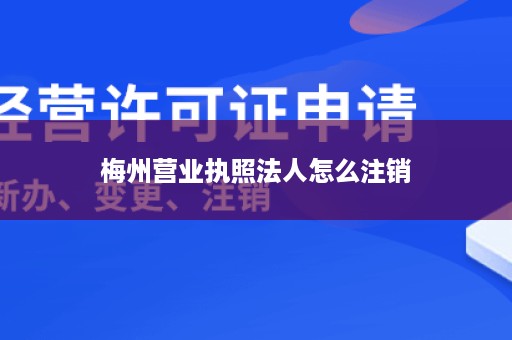 梅州营业执照法人怎么注销