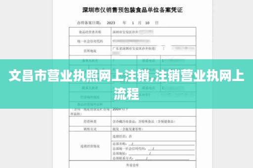文昌市营业执照网上注销,注销营业执网上流程