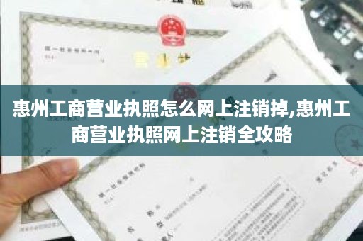 惠州工商营业执照怎么网上注销掉,惠州工商营业执照网上注销全攻略