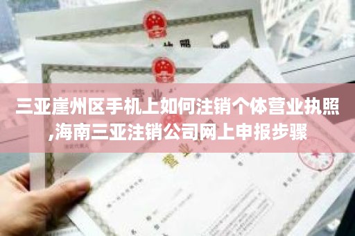 三亚崖州区手机上如何注销个体营业执照,海南三亚注销公司网上申报步骤