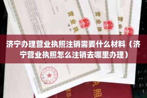 济宁办理营业执照注销需要什么材料（济宁营业执照怎么注销去哪里办理）