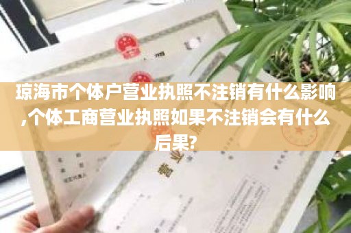 琼海市个体户营业执照不注销有什么影响,个体工商营业执照如果不注销会有什么后果?