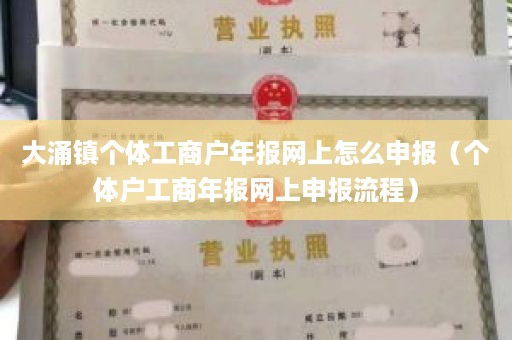 大涌镇个体工商户年报网上怎么申报（个体户工商年报网上申报流程）