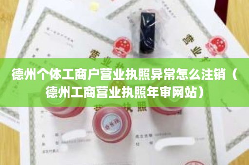 德州个体工商户营业执照异常怎么注销（德州工商营业执照年审网站）