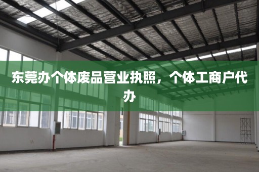东莞办个体废品营业执照，个体工商户代办