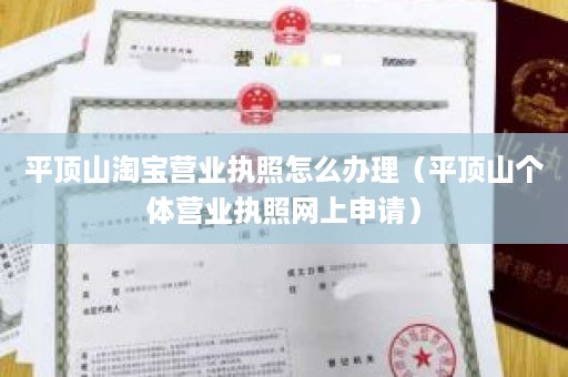 平顶山淘宝营业执照怎么办理（平顶山个体营业执照网上申请）