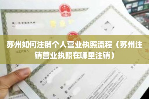 苏州如何注销个人营业执照流程（苏州注销营业执照在哪里注销）